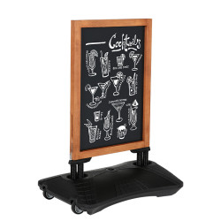 1Krijtstoepbord Hout Magnetisch met watertank 67x86 cm zijaanzicht met opschrift
