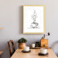 Wissellijst A2 Hout met print aan muur