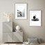 Wissellijst 20x20cm Zilver met print aan muur