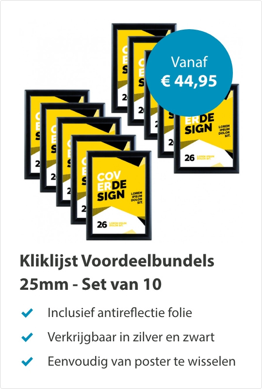 Kliklijsten Zwart 25mm
