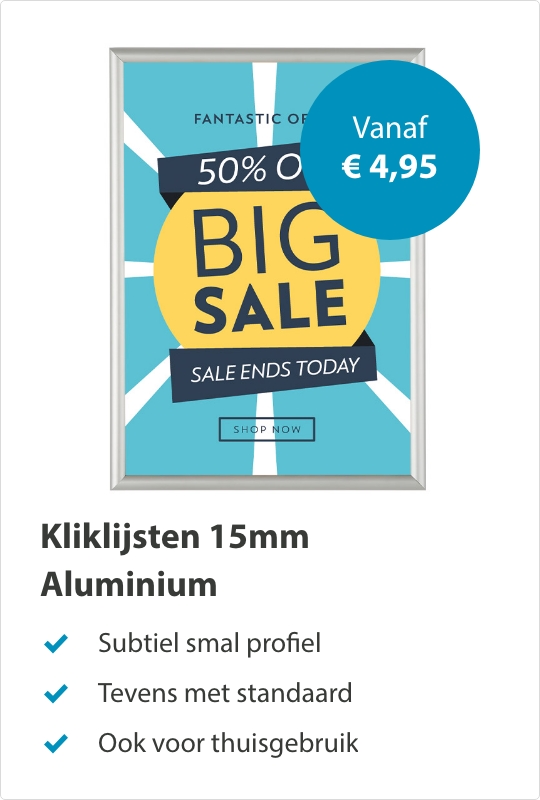 Kliklijsten Aluminium 15mm