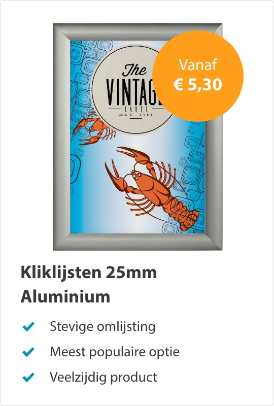 Kliklijsten Aluminium 25mm