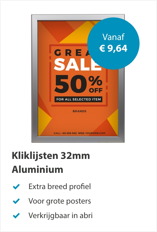 Kliklijsten Aluminium 32mm