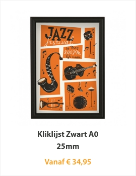 Kliklijst Zwart A0 25mm